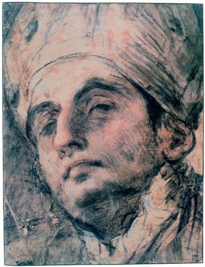 Portrætstudie, c1676-1727 af Giovanni Antonio Pellegrini