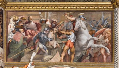 Central Aave, tredje spænd syd, klatre til Golgata, Il Pordenone af Giovanni Antonio Pordenone