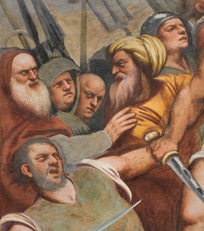 Central Aisle, First South Span, Kristus naglet til korset, Pordenone af Giovanni Antonio Pordenone