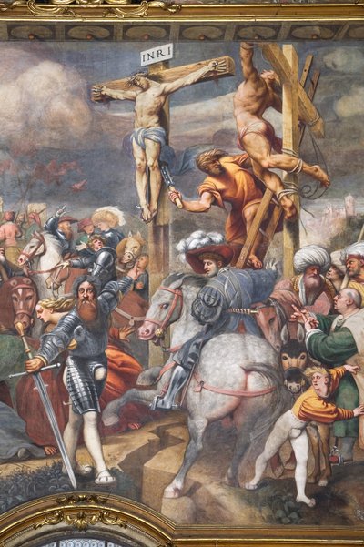 Korsfæstelse, detalje af 2562703 og 2562705 af Giovanni Antonio Pordenone