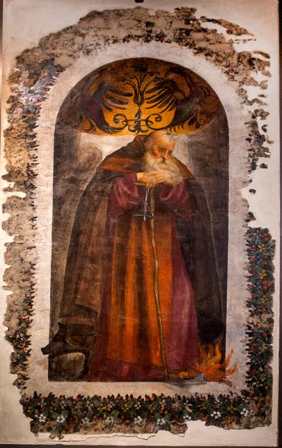 St. Antonio (olie på lærred) af Giovanni Antonio Pordenone