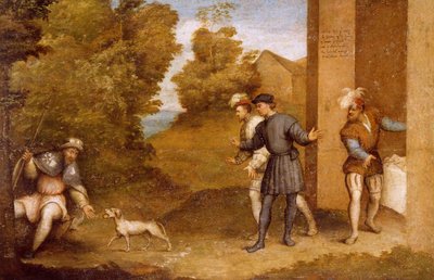 St. Roch fodres af hund, rum af altertavle af St. Gotthard af Giovanni Antonio Pordenone