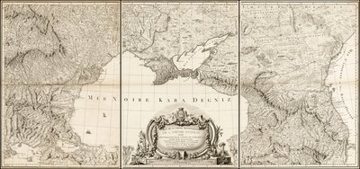 1774-kort over Sortehavet med tilstødende dele af de tyrkiske og russiske imperier af Giovanni Antonio Rizzi-Zannoni