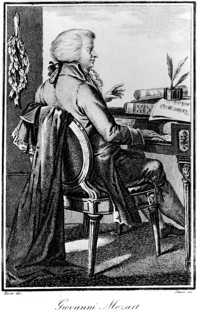 Wolfgang Amadeus Mozart, østrigsk komponist, c1784-1827 af Giovanni Antonio Sasso