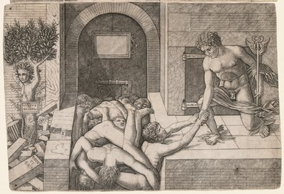 Allegory of the Rescue of Humanity: Virtus Deserta, ca. 1500-1505. af Giovanni Antonio da Brescia
