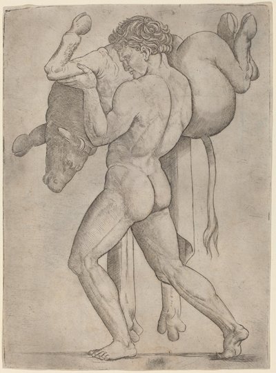 Hercules og den kretensiske Tyr af Giovanni Antonio da Brescia