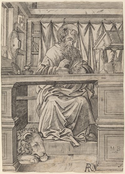 Sankt Hieronymus i sit studie af Giovanni Antonio da Brescia