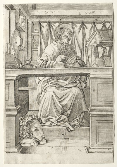 St. Hieronymus i hans studie af Giovanni Antonio da Brescia