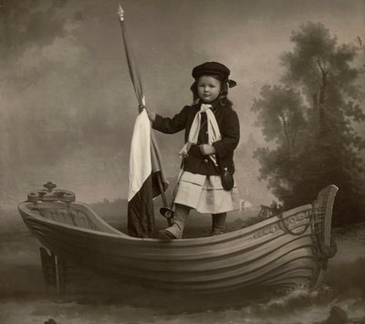 Portræt af Lidia Mastracchio med flag af Phillipe de Marlier