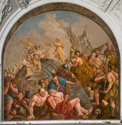 Fredsforhandlingerne mellem Claudius Civilis og Quintus Petillis Cerialis af Giovanni Antonio de Groot