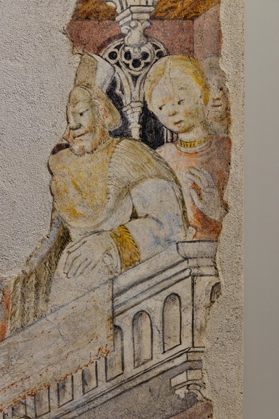 Arkitektur med figurer (fresco) af Giovanni Badile