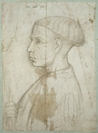 Buste af en ung mand i profil, 1430-40 af Giovanni Badile