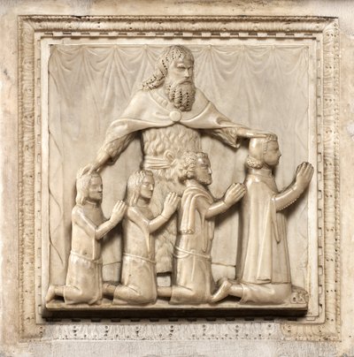 Fire donorer og Sankt Peter af Giovanni Balduccio