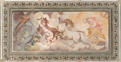 Solens Vogn drevet af Apollo, Apollo Loggia, ca. 1560 (fresco) af Giovanni Battista and Cambiaso Luca Castello