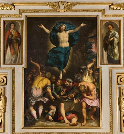 Kapel af Vor Frue af Folket, Anden spænds sydside, Giovan Battista Trotti kaldet Malosso, Opstandelse 1594 af Giovanni Battista Trotti
