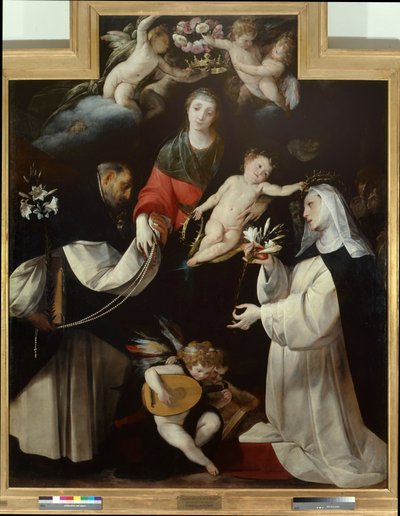 Madonna af rosenkransen af Giovanni Battista  Crespi