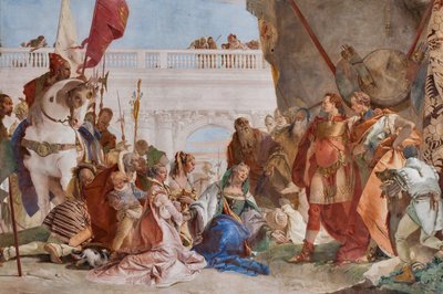 Alexander den Stores kontinens (detaljer) af Giovanni Battista Tiepolo