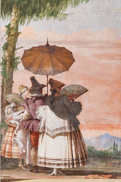 Gæstelogi, Værelse med de falske gotiske arkitekturer: "A Summer Walk" af Giovanni Battista Tiepolo