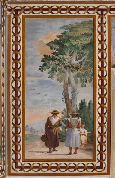 Gæstelogi, Rum for de landlige scener: "Landskab med bønder" af Giovanni Battista Tiepolo