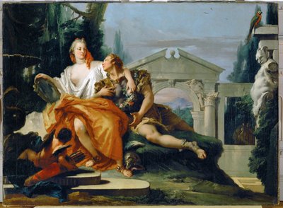 Rinaldo under Armidas fortryllelse. Fra Torquato Tassos (maleri på lærred) af Giovanni Battista (1696-1770) Tiepolo