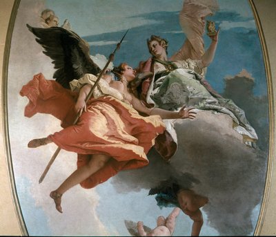 Allegori om kraft og viden Maleri af Giambattista Tiepolo (1696-1770) 1743 søn. 479x251 cm Udine, Museo Civico af Giovanni Battista Tiepolo