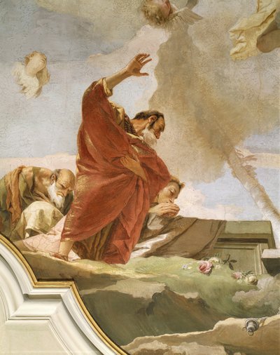 Assumption, af Giovanni Battista Tiepolo (1696-1770), fresco, Detail, Oratory of Purity, Udine af Giovanni Battista Tiepolo