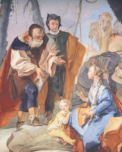 Kalkmalerier i galleriet i Ærkebispepaladset i Udine af Giambattista Tiepolo (1696-1770), detaljer af Giovanni Battista Tiepolo