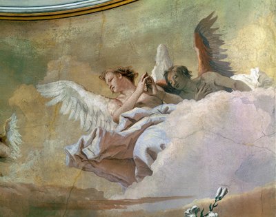 Glory of Angels, af Giovanni Battista Tiepolo (1696-1770), fresco, Detail, Oratory of Purity, Udine af Giovanni Battista Tiepolo