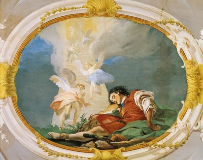 Jacob drømmer, af Giovanni Battista Tiepolo (1696-1770), fresco, Patriarkalpaladset, Guest Hall, Udine af Giovanni Battista Tiepolo