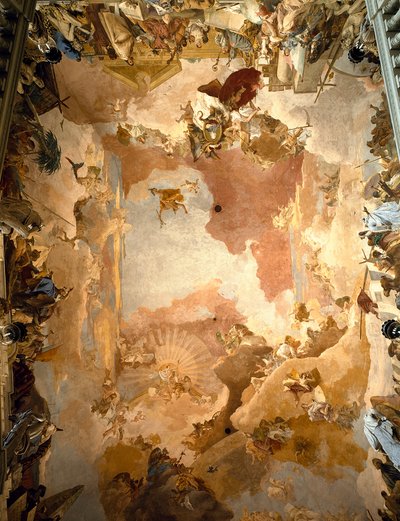 Prins-biskop Carl-Friedrich von Greuiffenklaus triumf omgivet af fire kontinenter af Giovanni Battista Tiepolo