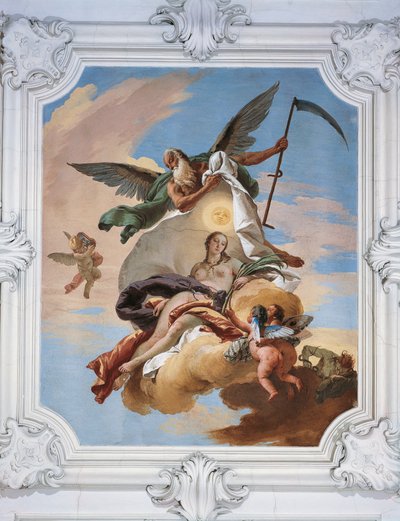 Tidsjagt på misundelse og opdage sandheden, af Giovanni Battista Tiepolo (1696-1770), fresco, Villa Loschi-Zileri, Biron, Monteviale, Italien af Giovanni Battista Tiepolo