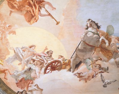 Bryllupsallegori af Giambattista Tiepolo (1696-1770), fresco, detalje, loft fra bryllupsallegorirummet, Ca 