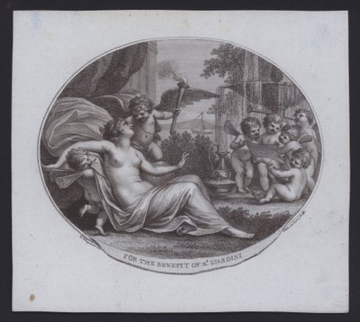 Fordelsbillet til den italienske violinist, komponist og operaimpresario Felice de Giardini af Giovanni Battista (after) Cipriani