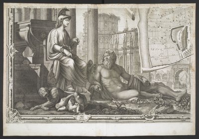 Figurer og skulpturer, fra New Plan of Rome, frem i lyset af G. Nolli af Giovanni Battista (after) Nolli