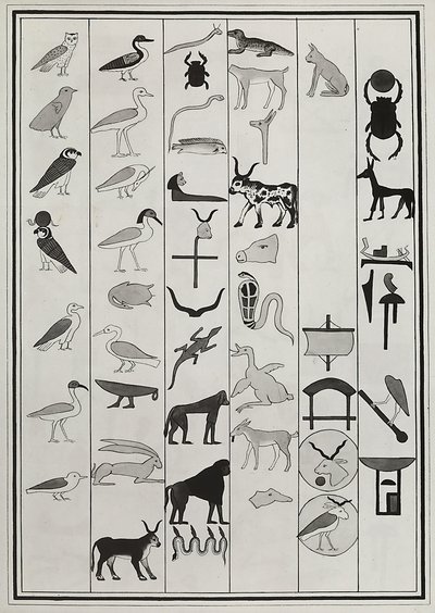 Tegninger af dekorationerne inde fra Farao Psammetic I