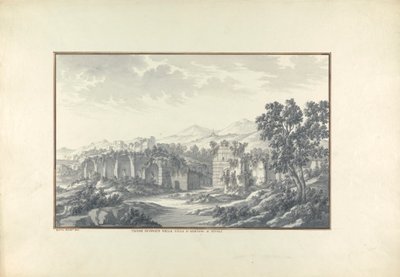 Udsigt over de ødelagte bade ved Hadrians villa i Tivoli af Giovanni Battista Borra