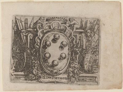 Dedikation til Don Pietro Medici fra "Bizzarie di vari Figure" af Giovanni Battista Bracelli