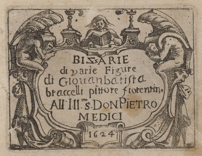 Titelside for "Gonzo af forskellige figurer" af Giovanni Battista Bracelli