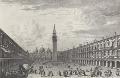 Piazza San Marco ser mod basilikaen og Campanile, 1763., 1763. af Giovanni Battista Brostoloni