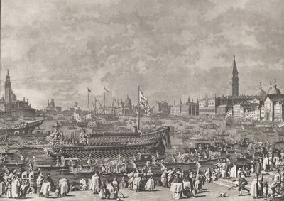Plade 5: Dogen i Bucintoro Afgang til Porto di Lido Kristi Himmelfartsdag, f..., ca. 1766. af Giovanni Battista Brostoloni