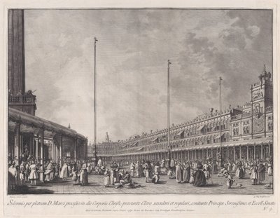 Plade 9: Procession på Corpus Christi-dagen på Piazza San Marco, fra 