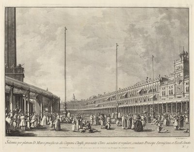 Procession på Corpus Christi-dagen på Piazza San Marco, 17631766. af Giovanni Battista Brostoloni