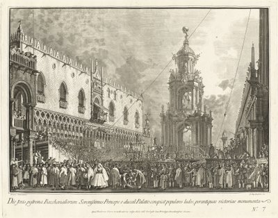 Dogen deltager i fede torsdagsfestivalen på Piazzetta, 17631766. af Giovanni Battista Brostoloni