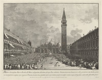 Dogen båret rundt på Piazza San Marco, 17631766. af Giovanni Battista Brostoloni