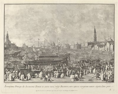 Dogen i Bucintoro afgår til Porto di Lido på Kristi Himmelfartsdag, 17631766. af Giovanni Battista Brostoloni