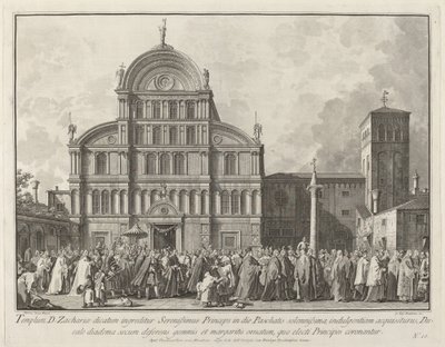 Dogens besøg i San Zaccaria påskedag, 17631766. af Giovanni Battista Brostoloni