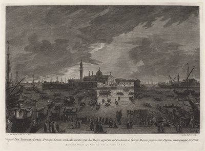 Juleaftensoptog til San Giorgio Maggiore af Giovanni Battista Brustolon after Giovanni Battista Moretti