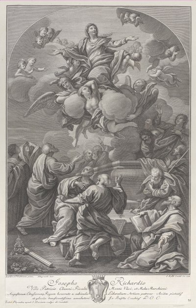 Jomfruens himmelfart, der rejser sig fra graven omgivet af apostle, 1778. af Giovanni Battista Cecchi