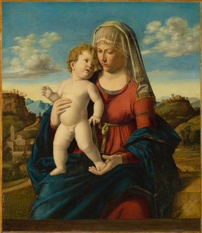 Madonna og barn i et landskab, ca. 1496-1499 af Giovanni Battista Cima da Conegliano