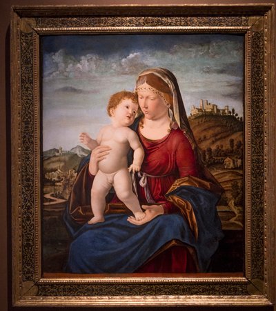 Madonna med barn (olie på lærred) af Giovanni Battista Cima da Conegliano